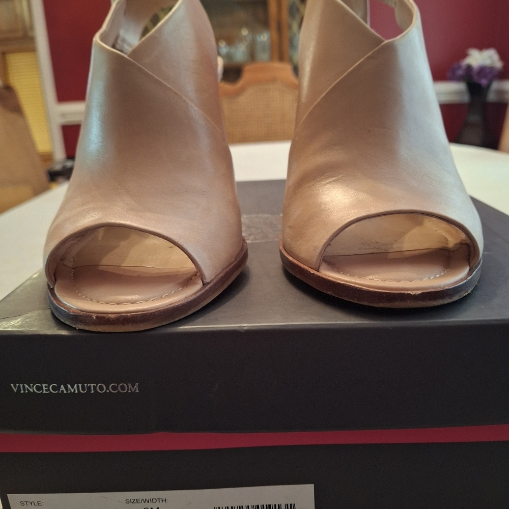 Vince Camuto Cream Peep-Toe Heels - Picture 5 of 5